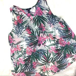Gap Sheer Floral Hi-Lo Top, Size Large
